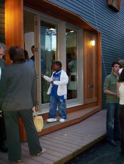 Thursday night brought neighbors and Yale architecture students together to celebrate the new house on Orchard Street.